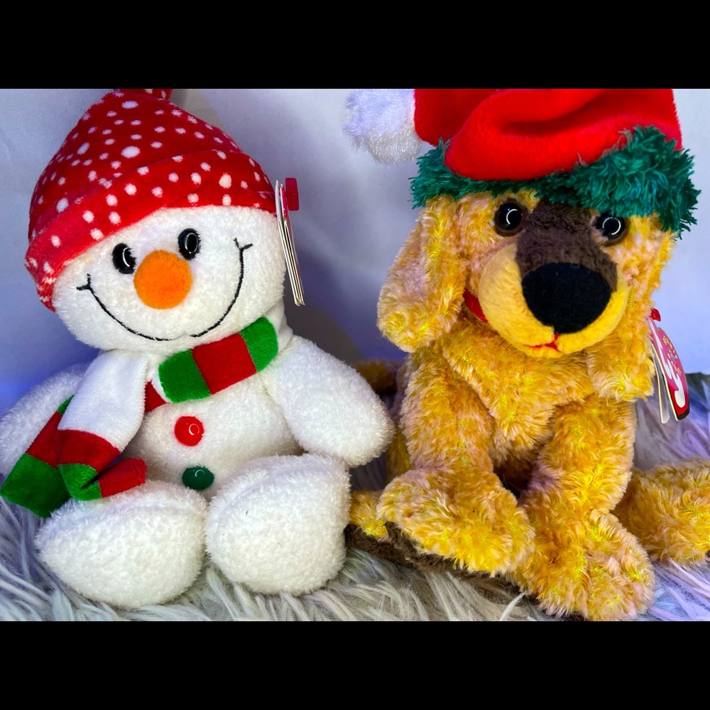 TY Beanie Babies - Jinglepup & Freezie the Snowman